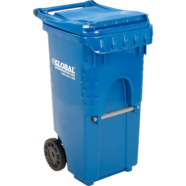 35 Gallon Mobile Trash Container, Blue